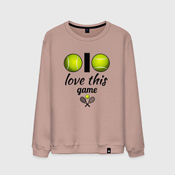 Свитшот хлопковый мужской Я люблю теннис, цвет: пыльно-розовый