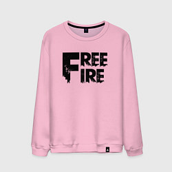 Свитшот хлопковый мужской Free Fire big logo, цвет: светло-розовый