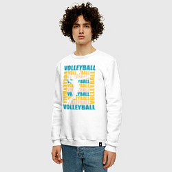 Свитшот хлопковый мужской Волейбол, цвет: белый — фото 2