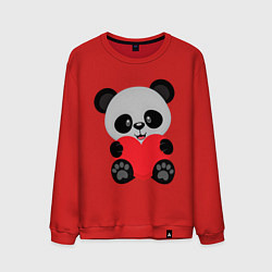 Свитшот хлопковый мужской Love Панда, цвет: красный
