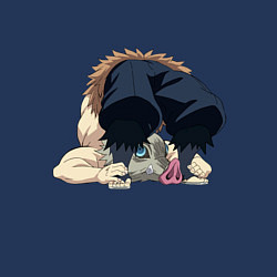 Свитшот хлопковый мужской Клинок, рассекающий демонов, цвет: тёмно-синий — фото 2