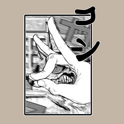 Свитшот хлопковый мужской Chainsaw man Kon, цвет: миндальный — фото 2