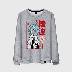 Свитшот хлопковый мужской Рей Аянами EVA-00, цвет: меланж