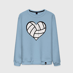 Свитшот хлопковый мужской Сердце Волейбола, цвет: мягкое небо