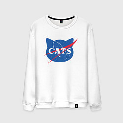 Свитшот хлопковый мужской Cats NASA, цвет: белый
