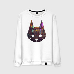 Свитшот хлопковый мужской Stray: City Cat, цвет: белый