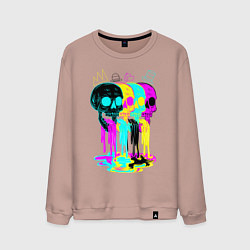 Мужской свитшот 4 ЧЕРЕПА SKULLS NEON