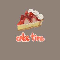 Свитшот хлопковый мужской Cake time!, цвет: утренний латте — фото 2