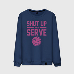 Свитшот хлопковый мужской Shut Up And Serve, цвет: тёмно-синий