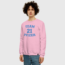 Свитшот хлопковый мужской Team Pfizer, цвет: светло-розовый — фото 2