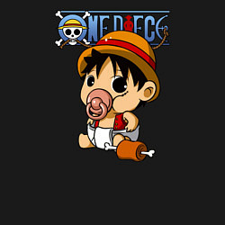 Свитшот хлопковый мужской Малыш Луффи One Piece, цвет: черный — фото 2