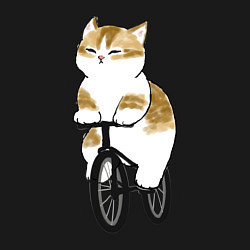 Свитшот хлопковый мужской Котик на велосипеде, цвет: черный — фото 2