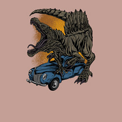 Свитшот хлопковый мужской Спинозавр, цвет: пыльно-розовый — фото 2