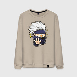 Свитшот хлопковый мужской Сатору Годжо Магическая битва, цвет: миндальный