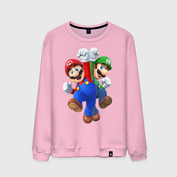 Свитшот хлопковый мужской Mario Bros, цвет: светло-розовый