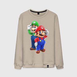 Свитшот хлопковый мужской Mario Bros, цвет: миндальный