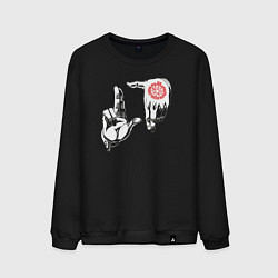 Свитшот хлопковый мужской Hellsing Перчатки Алукарда, цвет: черный
