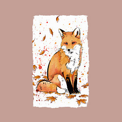Свитшот хлопковый мужской ЛИСА В ЛИСТЬЯХ ОСЕННЕЕ НАСТРОНИЕ FOX IN THE FOREST, цвет: пыльно-розовый — фото 2