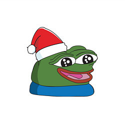 Свитшот хлопковый мужской Pepe, pepe happy, Пепе хеппи, pepe happy new year, цвет: белый — фото 2