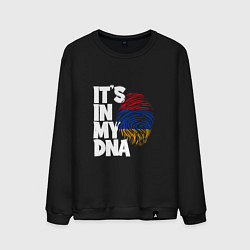Свитшот хлопковый мужской ДНК - Армения, цвет: черный