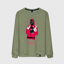 Мужской свитшот Игра в кальмара - милый котик