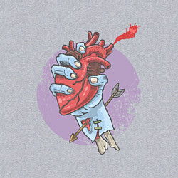 Свитшот хлопковый мужской Zombie Heart, цвет: меланж — фото 2