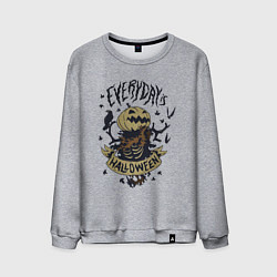 Свитшот хлопковый мужской Halloween, цвет: меланж