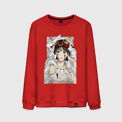 Свитшот хлопковый мужской Princеss mononoke, цвет: красный