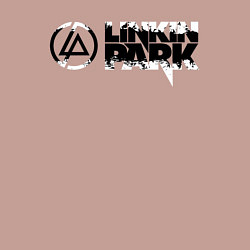 Свитшот хлопковый мужской Линкин Парк Лого ЧБ Рок Linkin Park, цвет: пыльно-розовый — фото 2