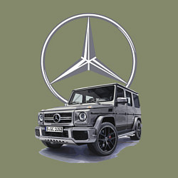 Свитшот хлопковый мужской Mercedes Gelendwagen G63 AMG G-class G400d, цвет: авокадо — фото 2