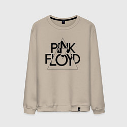 Свитшот хлопковый мужской PINK FLOYD LOGO ПИНК ФЛОЙД, цвет: миндальный