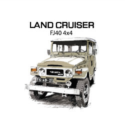 Свитшот хлопковый мужской Toyota Land Cruiser FJ 40 4X4 sketch, цвет: белый — фото 2