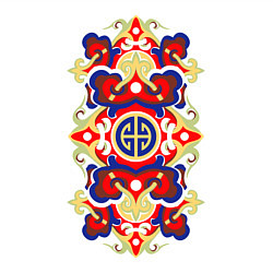 Свитшот хлопковый мужской Монгольский орнамент, цвет: белый — фото 2