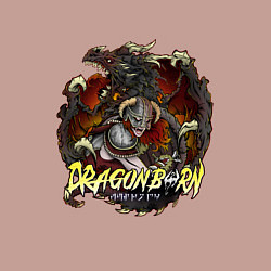 Свитшот хлопковый мужской TES SKYRIM DOVAHKIN FUS RO DAH, цвет: пыльно-розовый — фото 2