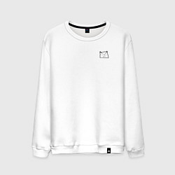 Свитшот хлопковый мужской Кошка 2021, цвет: белый