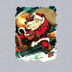 Свитшот хлопковый мужской Дед Мороз спешит с подарками, цвет: меланж — фото 2