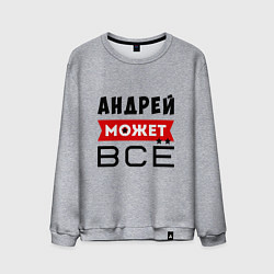 Свитшот хлопковый мужской Андрей может ВСЁ, цвет: меланж
