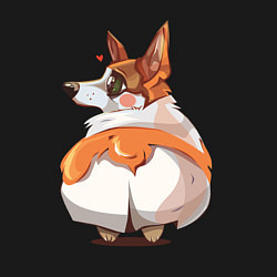 Свитшот хлопковый мужской Корги пухля, цвет: черный — фото 2