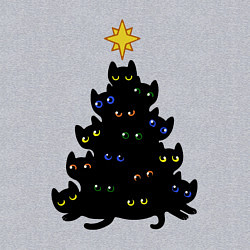 Свитшот хлопковый мужской НовоКОТняя елка, цвет: меланж — фото 2