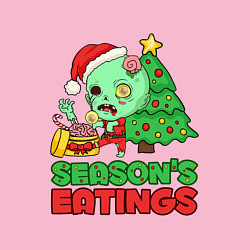 Свитшот хлопковый мужской Christmas Zombie, цвет: светло-розовый — фото 2