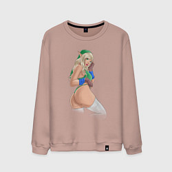 Свитшот хлопковый мужской Link girl from Legen of Zelda, цвет: пыльно-розовый