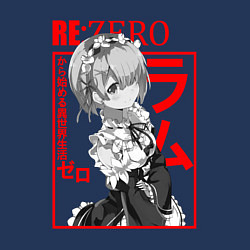 Свитшот хлопковый мужской Ram from RE:ZeroРам из резеро, цвет: тёмно-синий — фото 2