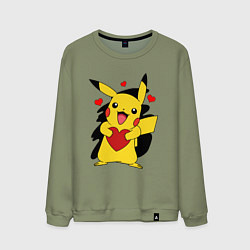 Мужской свитшот ПИКАЧУ И СЕРДЕЧКО POKENON PIKACHU LOVE