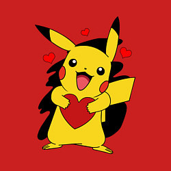 Свитшот хлопковый мужской ПИКАЧУ И СЕРДЕЧКО POKENON PIKACHU LOVE, цвет: красный — фото 2