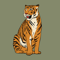 Свитшот хлопковый мужской Дерзкая независимая тигрица, цвет: авокадо — фото 2