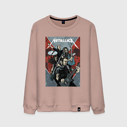 Свитшот хлопковый мужской Metallica - cool dudes!, цвет: пыльно-розовый