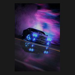 Свитшот хлопковый мужской Авто в неоне, цвет: черный — фото 2