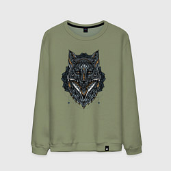 Мужской свитшот ЭТНИЧЕСКАЯ ЛИСА, АБСТРАКЦИЯ