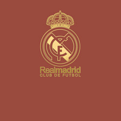 Свитшот хлопковый мужской Real Madrid gold logo, цвет: кирпичный — фото 2