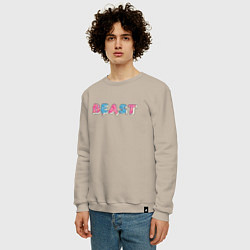 Свитшот хлопковый мужской Mr Beast - Art 1, цвет: миндальный — фото 2